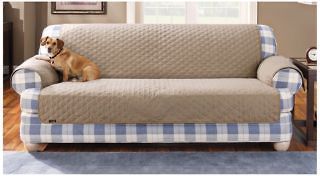 newly listed new surefit quilted duck sofa pet cover linen