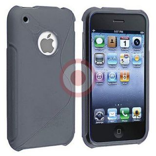 Grey TPU Soft S line Style Back Cover Case for iPhone 3G 3GS
