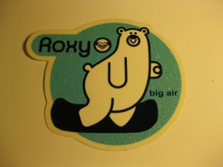 new roxy big air bear sticker decal surf snowboard time