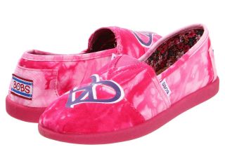 NWT Box SKECHERS KIDS Bobs World II Slip ON Shoes Tie Dye Pink Peace 
