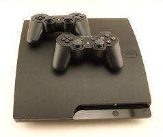 Sony Playstation 3 160GB Slim Game System with 2 Controllers   Black