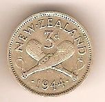 new zealand silver threepence 1944 from australia 