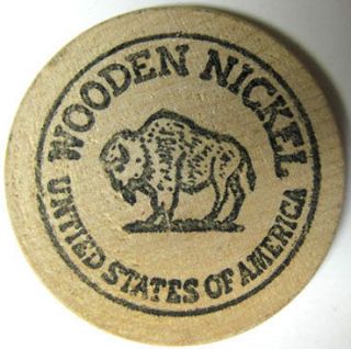 WOODEN NICKEL United States of America BUFFALO, KAN KAVE sold Beer 