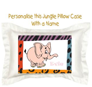 Personalised Jungle Theme Luxury Oxford Style Pillow Case   Lovely 