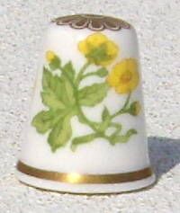 BUTTERCUP THIMBLE~1986 FLOWER OF THE YEAR~SPODE CHINA,ENGLAND~TCC