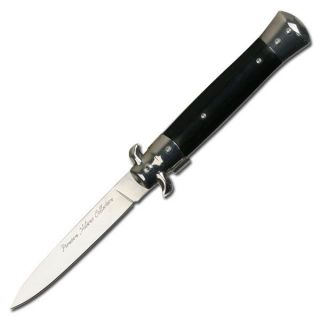 Black Milano Stiletto Style Spring Assisted Knife Pocket Knives 575BK