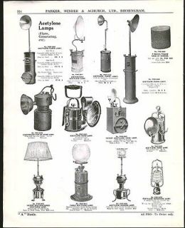 1931 AD English Acetylene Reading Lamp Table Hurricane Hand Flare 