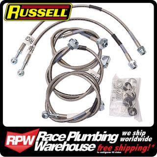 RUSSELL 2001 06 CHEVY GMC TRUCK w/ 4 6 Lift STAINLESS BRAKE LINE KIT 