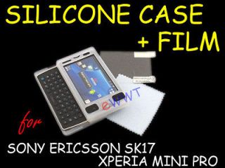 white silicone cover case film for sony ericsson xperia mini pro sk17i 