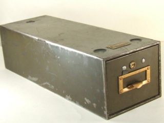 Vintage Antique Allsteel The General Fireproofing Co Metal Box Drawer 