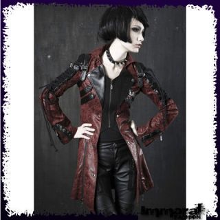 PUNK RAVE STEAM PUNK ARMY JACKET   PUNK/GOTHIC/RE​D/TRENCH/COAT 