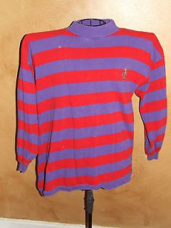 Benetton Rugby vintage mens large red/purple striped rugby shirt