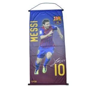 OFFICIAL FC BARCELONA LARGE MESSI PENNANT FLAG 110 x 48CMS NEW GIFT