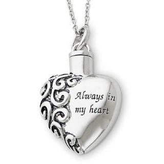Cremation Heart Urn Necklace Jewelry Always in my Heart Engraveable 