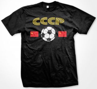 USSR CCCP Soviet Russia Marx SSSR Flag Crest Soccer Football Mens T 