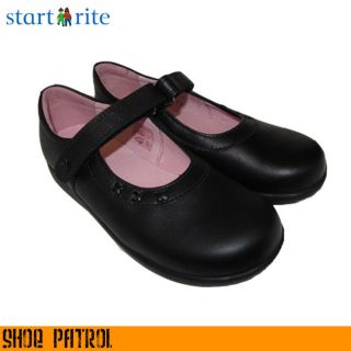 Startrite Trilogy Junior Girls Black School Formal Shoes (UK size 27 