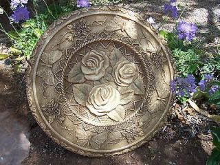 Concrete Plastic Mold Roses and Butterflies Stepping Stone/Plaque