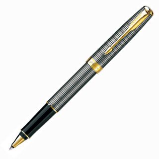 Parker Sonnet Rollerball Pen, Sterling Silver Cisele with Gold Trim