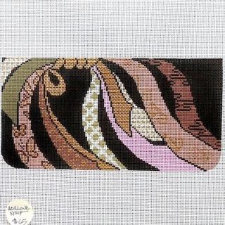 handpainted needlepoint canvas abalone strip purse  65