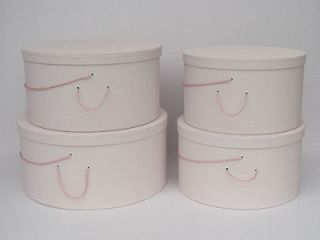   Genuine LINEN FABRIC X Large HAT BOXES   Millinery Stack of Four (4