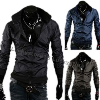 Mens Windbreaker Luxury Casual Stand Collar Coat Jacket 4 Colors 3 