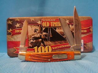   knife Old Timer Boy Scout America BSA Stockman Tin case Free Ship