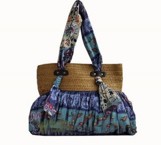   style blue Plaited purse shoulder bag,sand beach bag handbag purse