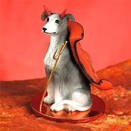 GREYHOUND Grey Gray Hound Devil Dog Tiny Figurine Statue NEW