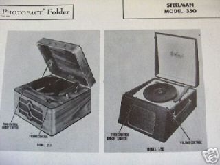 steelman 350 351 phonograph record player photofact 