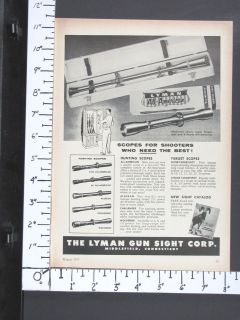 1955 LYMAN GUN SIGHT Rifle Scope magazine Ad Super Tget Spot All 