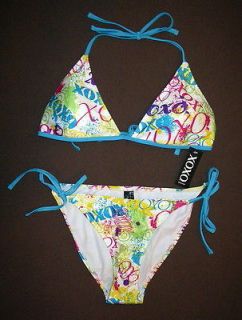   , Womens Fun Print Side Tie Triangle String Bikini sz Medium NWT $48