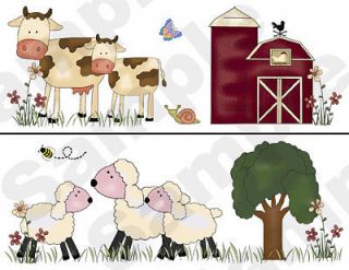   ANIMALS SHEEP BABY NURSERY KIDS ROOM WALL BORDER STICKERS DECALS DECOR