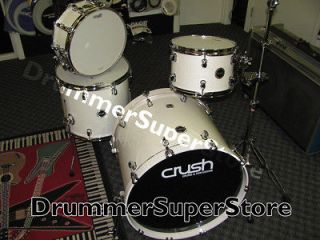 Crush Drums Sublime Tour Maple White Sparkle 4 piece Shell Pack   Open 