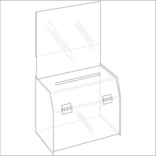 Ballot   Suggestion Box   9x7x6 Clear Acrylic Non Locking