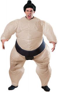 Adult Inflatable Sumo Wrestler Costume Includes Inflator Fan Mens 