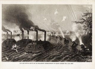 civil war armored gun mortar boats 1918 gravure print time