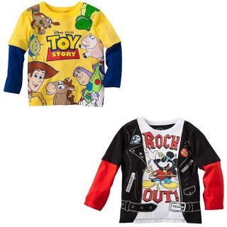 Boy Disney Toy Story Mickey Mouse Long Sleeve T Shirt Tee Toddler Size 
