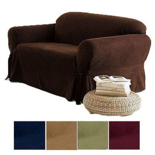   Micro Suede Couch Sofa Loveseat Slip cover Brown Black Beige Sage New
