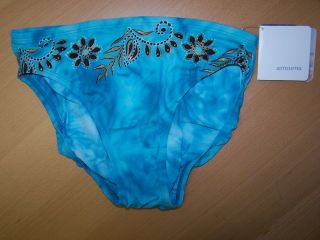nwt amoena mastectomy swimwear bikini bottom sz 8 blue