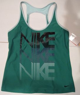 nike womens green fit dry bra support tank size xl nwt