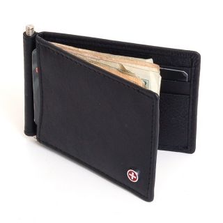 Mens Wallet Money Clip Spring Leather Front Pocket Wallet Spring Clip 