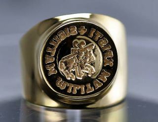 WOW Gold Plated KNIGHTS TEMPLAR SOLDIERS OF CHRIST RING 925