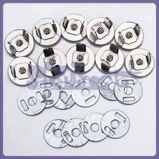 10 sets Magnetic Bag Clasp Fastener Brass Silver colour LEATHERCRAFT 0 