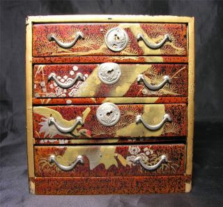 antique japanese miniature lacquered tansu cabinet c 1930 from united 