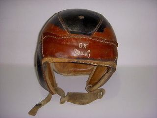 ANTIQUE SPALDING GX LEATHER FOOTBALL HELMET 1910? GOOD SHAPE