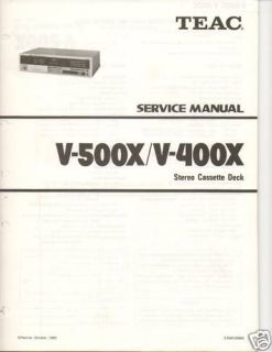 original teac service manual v 500x v400x cassette deck time