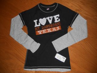 NWT UT Texas Longhorns Cotton Long Sleeve T Shirt Jr Medium LOVE