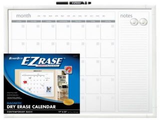 NEW Cra Z Art Dry Erase Calendar Board, Contemporary Basic White 