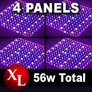 Pro 900 LED Four 14 Watt Hydroponic Plant Hydro Grow Light Panels14w 