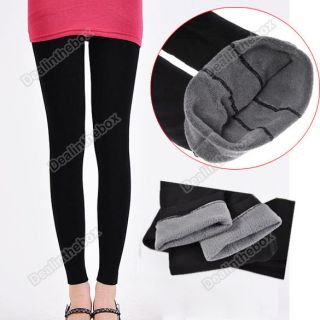   Bamboo Carbon Fiber Double Thermal Warm Black Tights Footless Pants